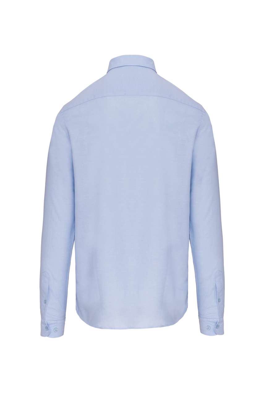 LONG-SLEEVED WASHED OXFORD COTTON SHIRT - Oxford Blue - Additional