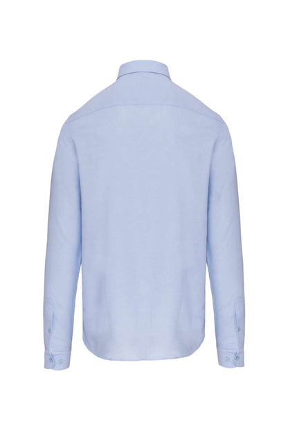 LONG-SLEEVED WASHED OXFORD COTTON SHIRT - Oxford Blue - Additional