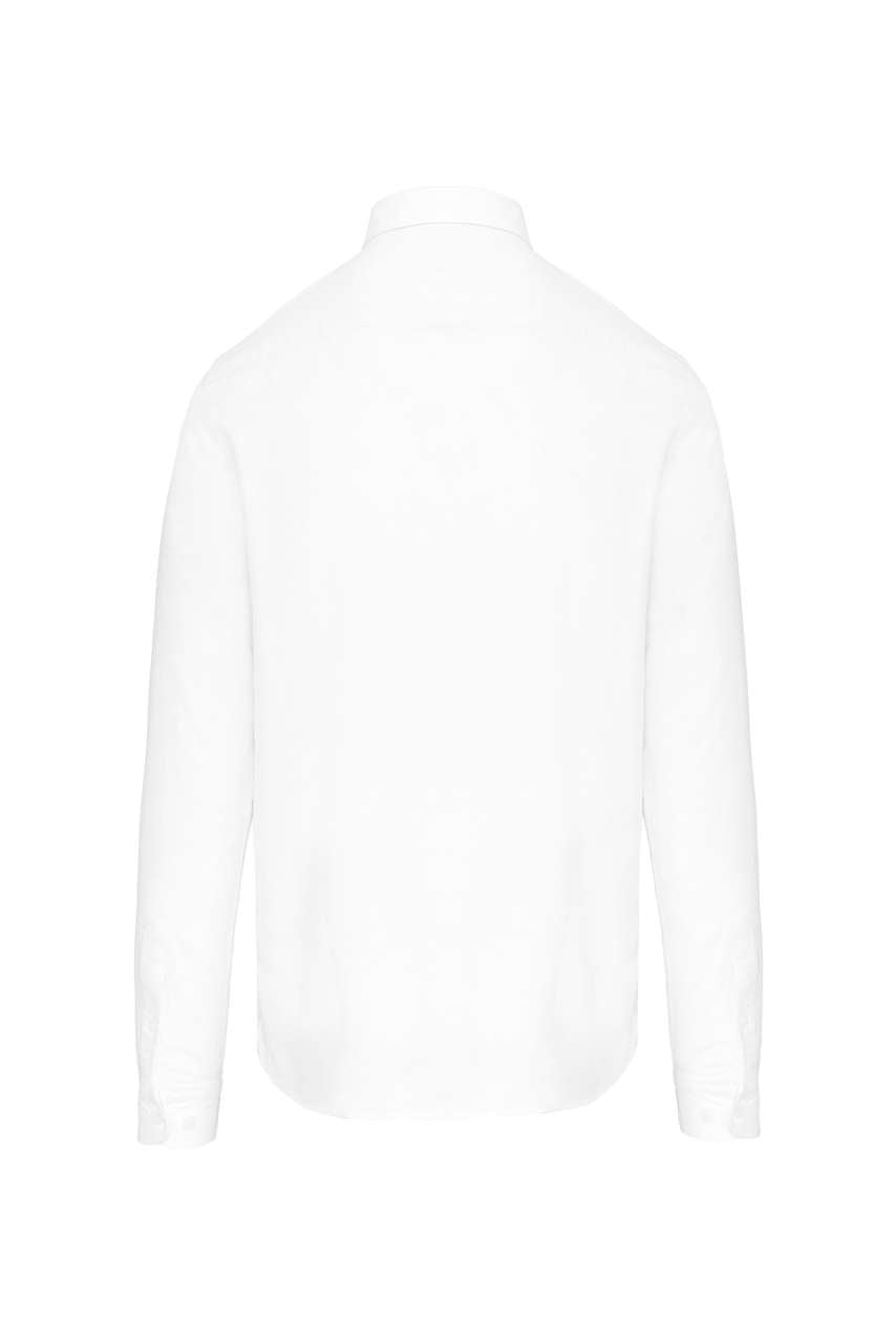 LONG-SLEEVED WASHED OXFORD COTTON SHIRT - White - Additional