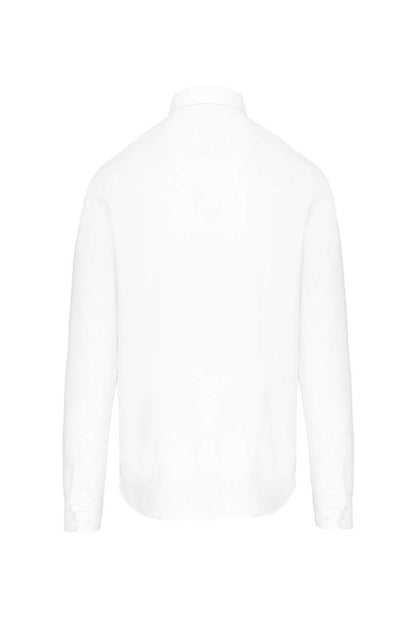 LONG-SLEEVED WASHED OXFORD COTTON SHIRT - White - Additional