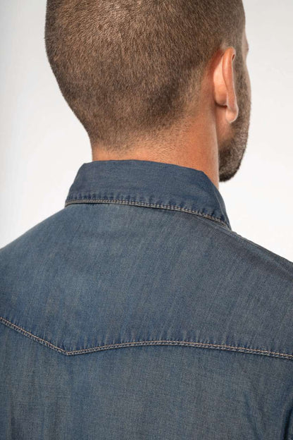 MEN'S LONG-SLEEVED DENIM SHIRT - Blue Jean - Additional