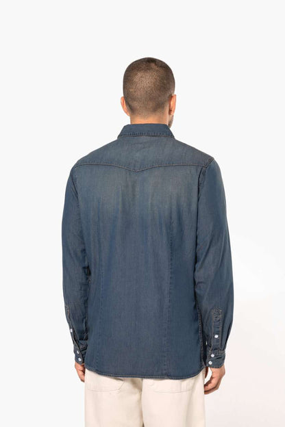 MEN'S LONG-SLEEVED DENIM SHIRT - Blue Jean - Additional