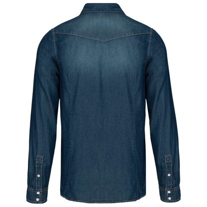 MEN'S LONG-SLEEVED DENIM SHIRT - Blue Jean - Additional