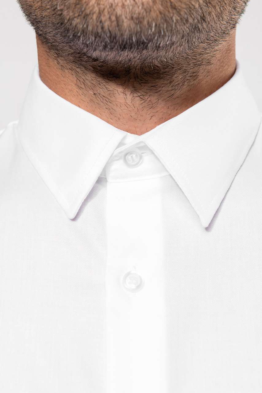 MEN'S FITTED LONG-SLEEVED NON-IRON SHIRT - White - Additional