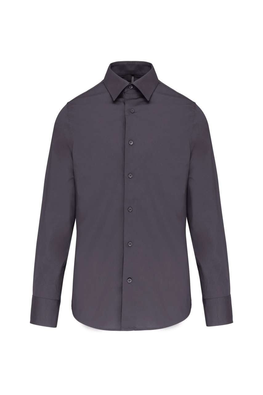 MEN'S FITTED LONG-SLEEVED NON-IRON SHIRT - Zinc - Main