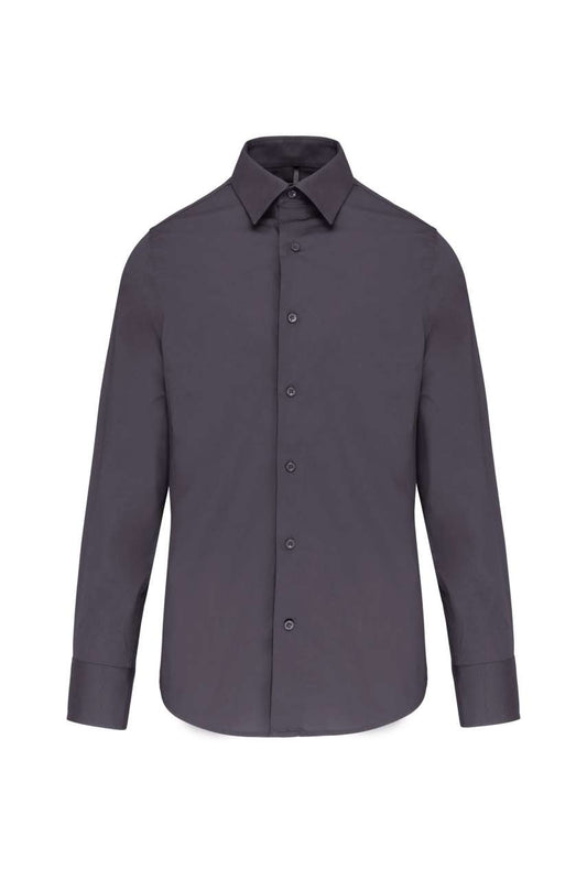 MEN'S FITTED LONG-SLEEVED NON-IRON SHIRT - Zinc - Main