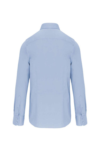 LONG-SLEEVED COTTON/ELASTANE SHIRT - Light Blue - Additional