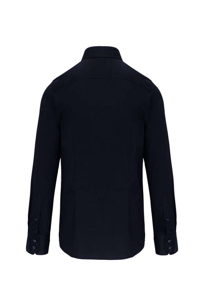 LONG-SLEEVED COTTON/ELASTANE SHIRT - Navy - Additional