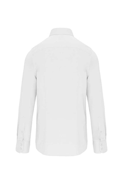 LONG-SLEEVED COTTON/ELASTANE SHIRT - White - Additional