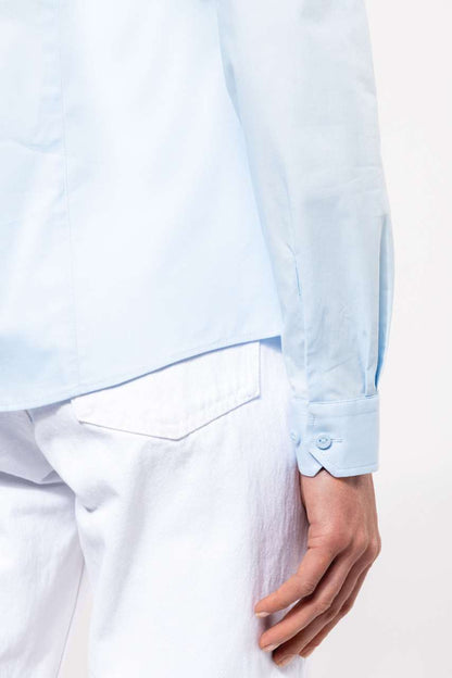 LADIES' LONG-SLEEVED STRETCH SHIRT - White - Additional