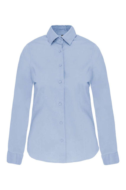 LADIES' LONG-SLEEVED STRETCH SHIRT - Light Blue - Additional