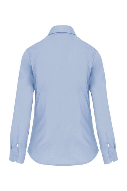 LADIES' LONG-SLEEVED STRETCH SHIRT - Light Blue - Main