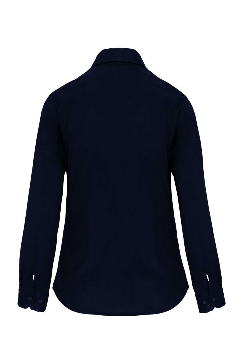 LADIES' LONG-SLEEVED STRETCH SHIRT - Navy - Additional