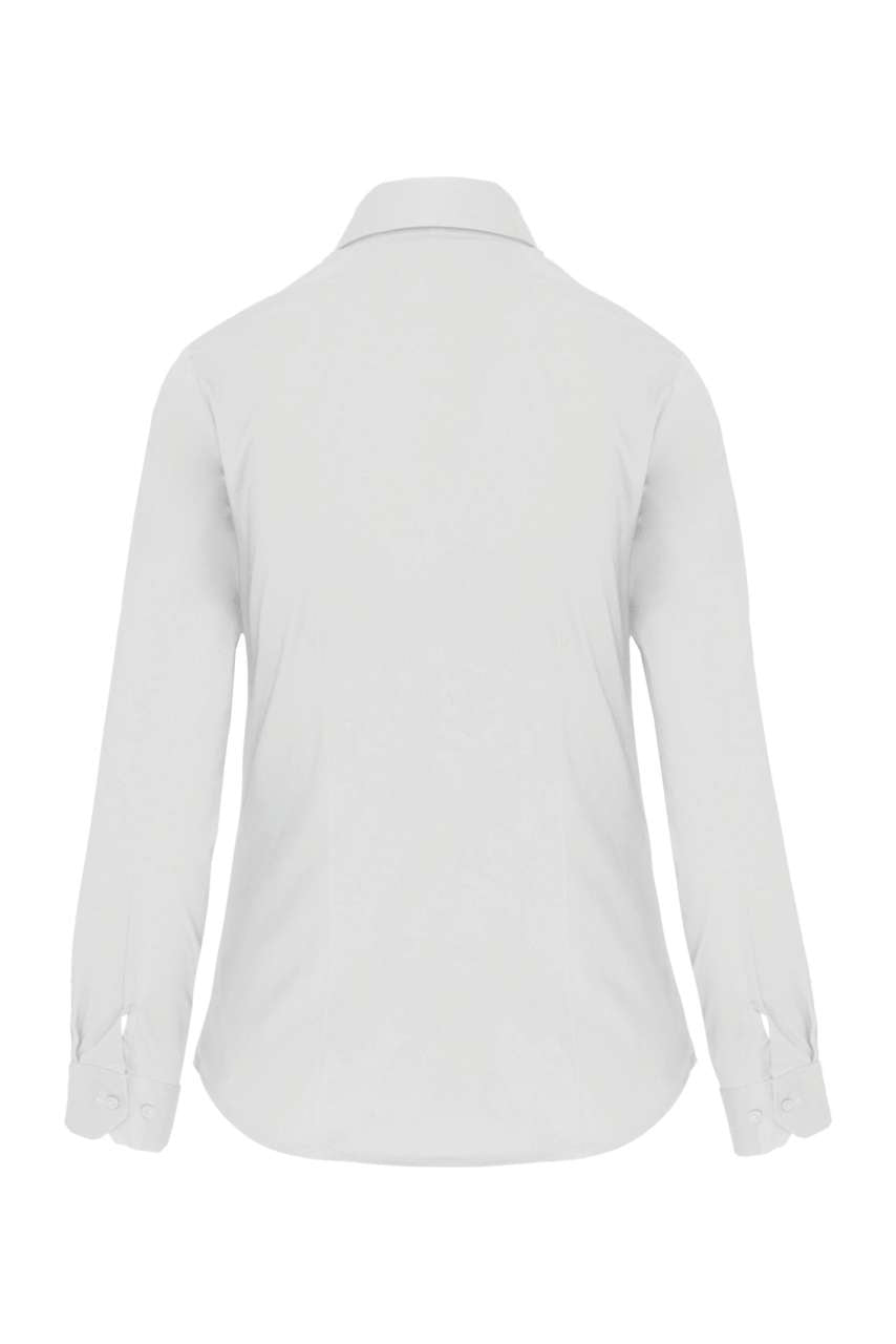 LADIES' LONG-SLEEVED STRETCH SHIRT - White - Additional