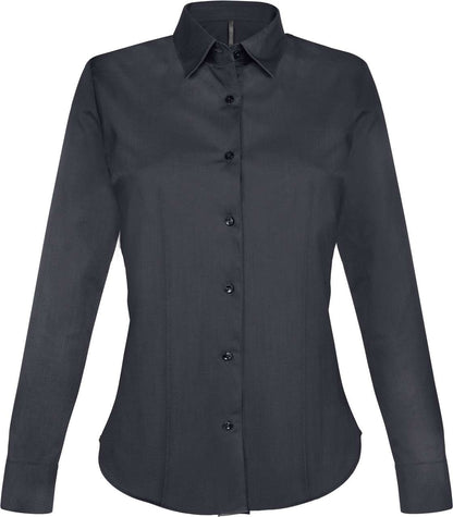 LADIES' LONG-SLEEVED STRETCH SHIRT - Zinc - Main