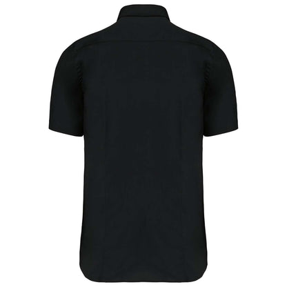 SHORT-SLEEVED COTTON/ELASTANE SHIRT - Black - Additional