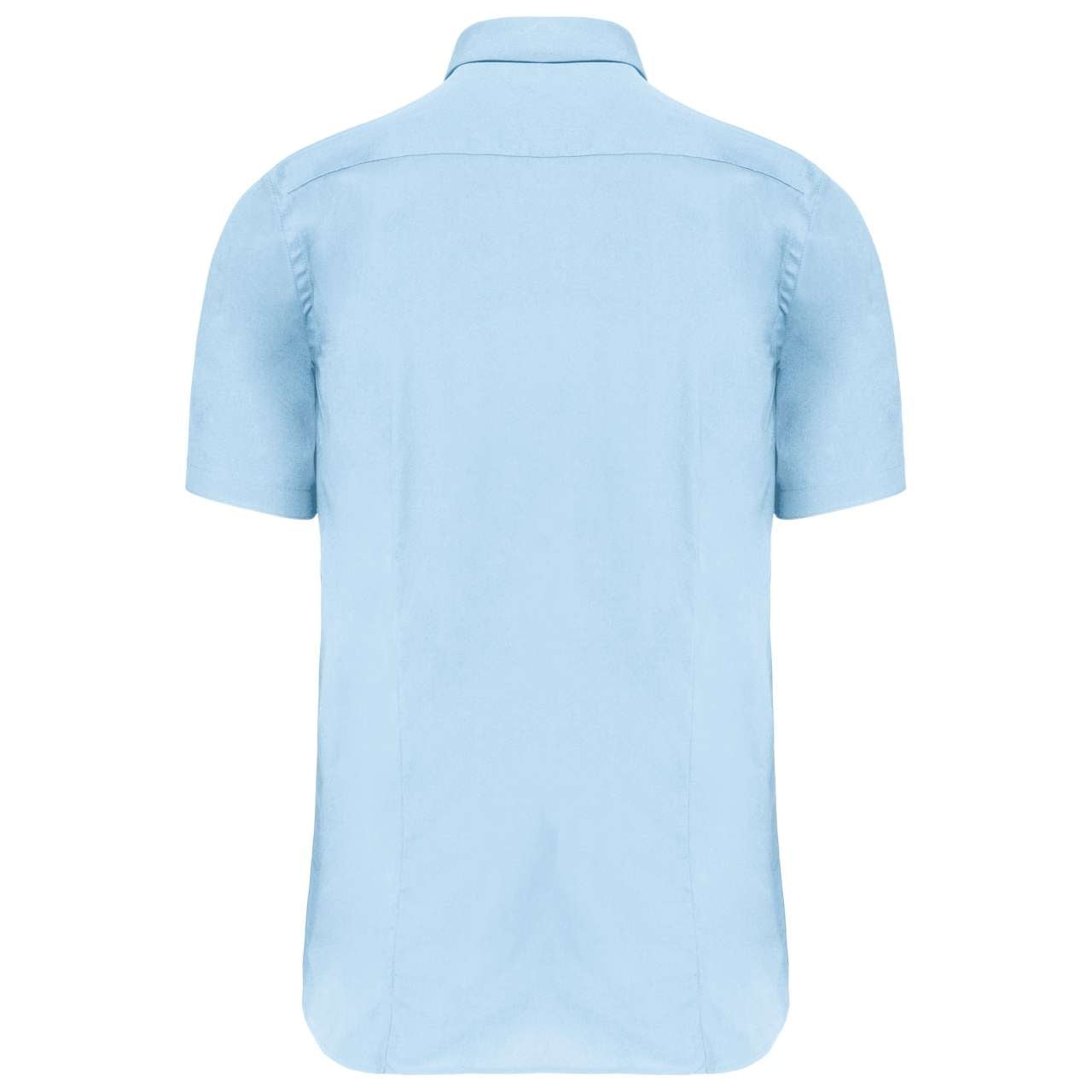 SHORT-SLEEVED COTTON/ELASTANE SHIRT - Light Blue - Additional