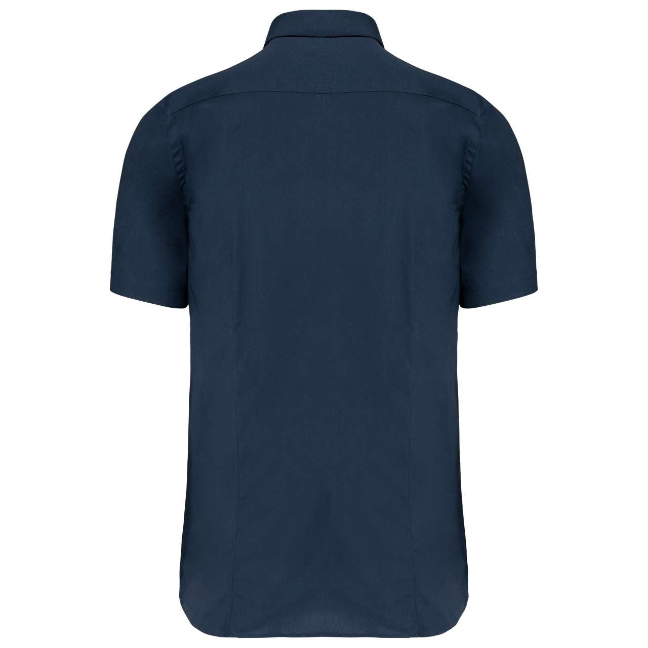 SHORT-SLEEVED COTTON/ELASTANE SHIRT - Navy - Additional
