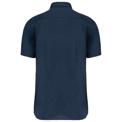 SHORT-SLEEVED COTTON/ELASTANE SHIRT - Navy - Additional