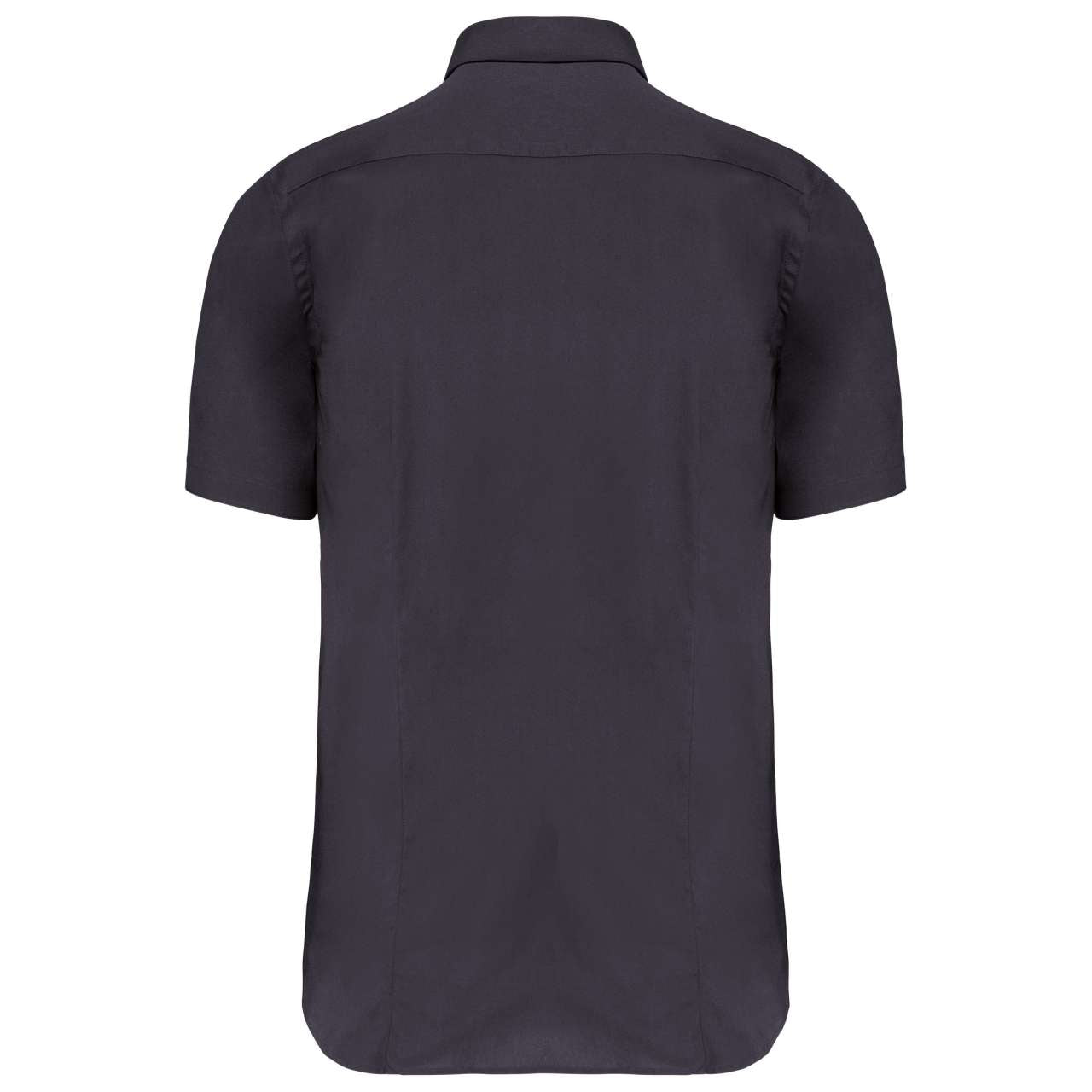 SHORT-SLEEVED COTTON/ELASTANE SHIRT - Zinc - Additional