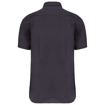 SHORT-SLEEVED COTTON/ELASTANE SHIRT - Zinc - Additional