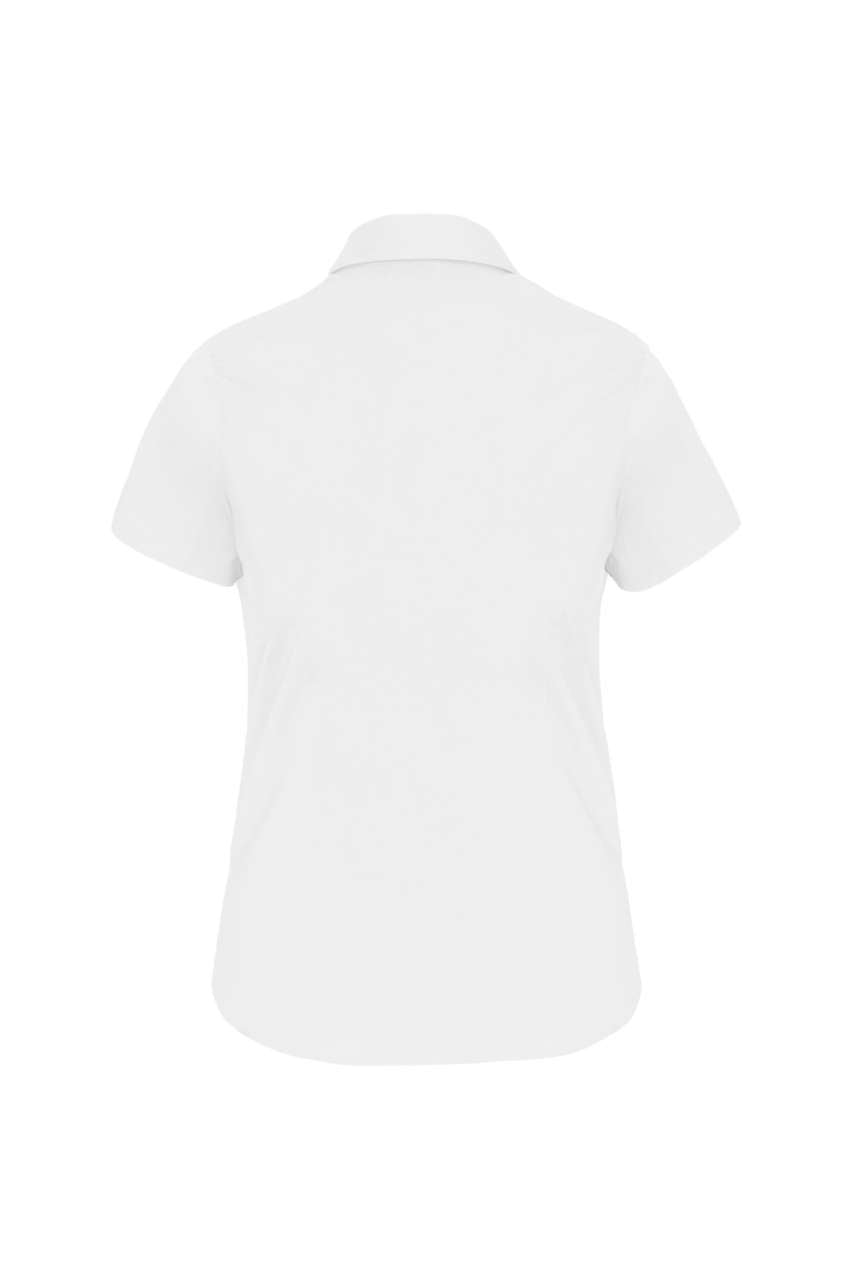 LADIES' SHORT-SLEEVED COTTON/ELASTANE SHIRT - White - Additional