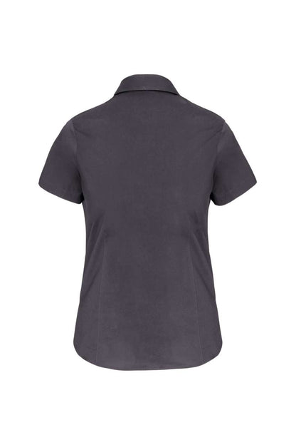 LADIES' SHORT-SLEEVED COTTON/ELASTANE SHIRT - Zinc - Additional