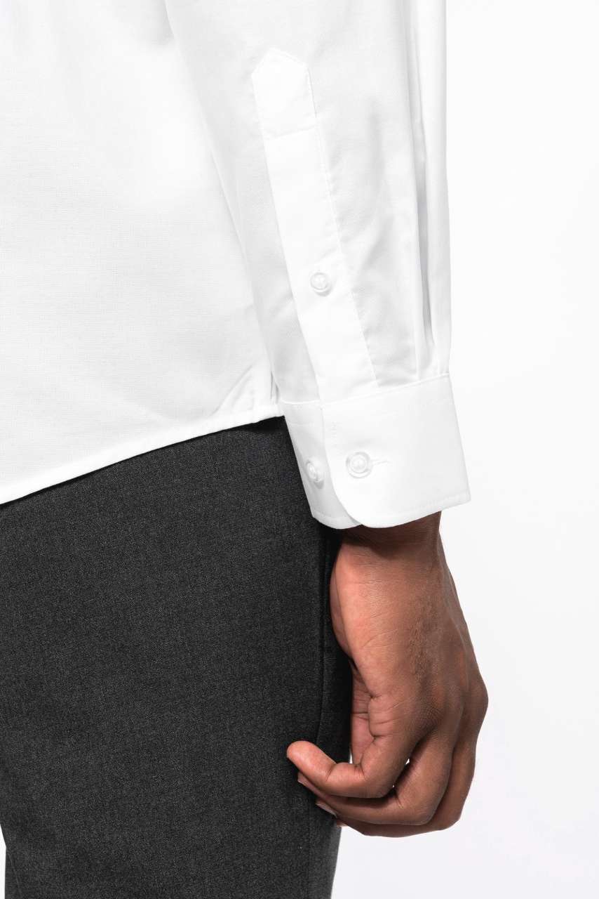 MEN'S LONG-SLEEVED OXFORD SHIRT - White - Additional