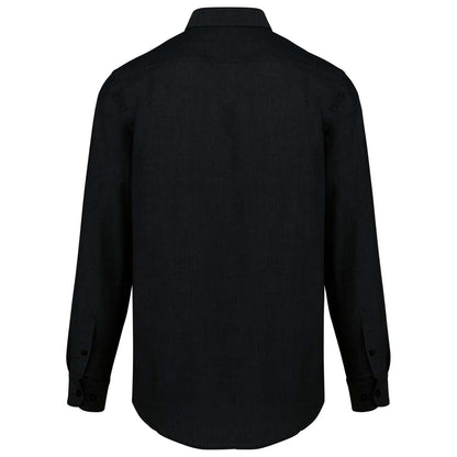 MEN'S LONG-SLEEVED OXFORD SHIRT - Black - Additional