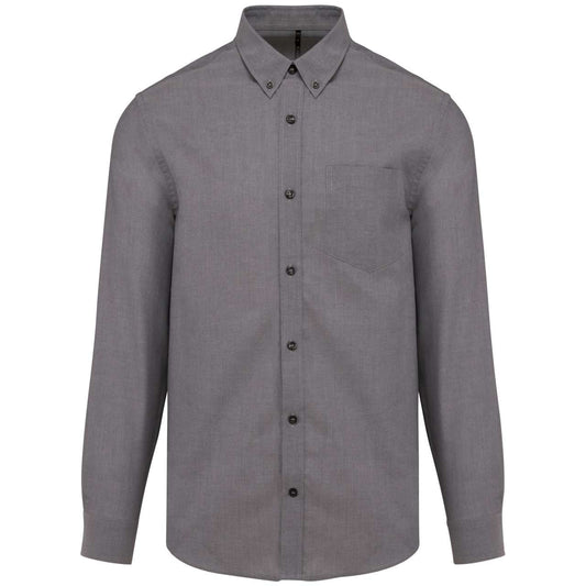 MEN'S LONG-SLEEVED OXFORD SHIRT - Oxford Silver - Main