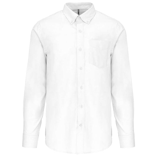 MEN'S LONG-SLEEVED OXFORD SHIRT - White - Main