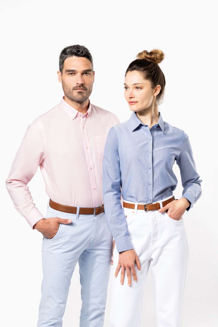 LADIES' LONG-SLEEVED OXFORD SHIRT - Oxford Blue - Additional