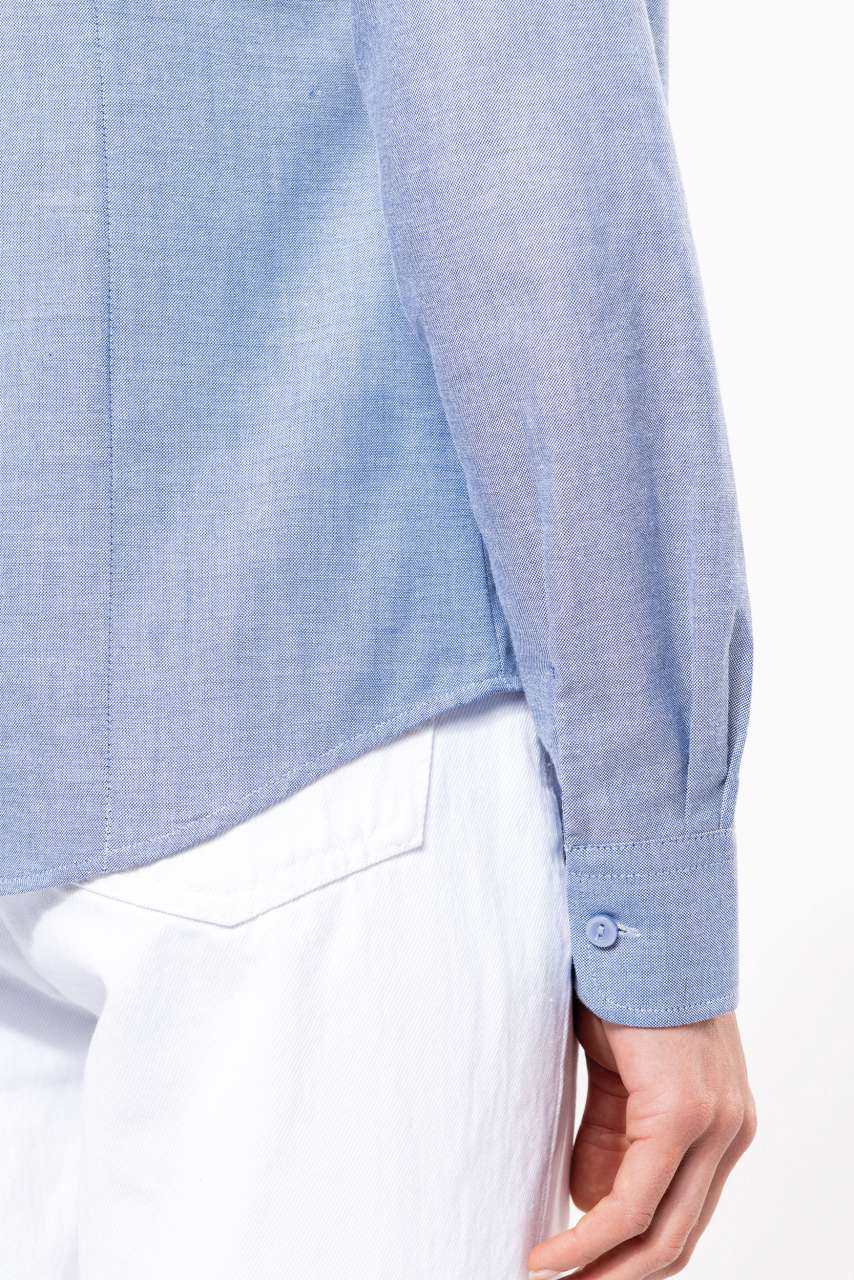 LADIES' LONG-SLEEVED OXFORD SHIRT - White - Additional