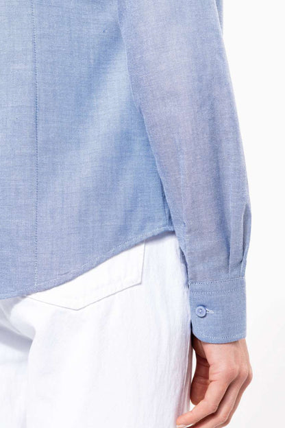 LADIES' LONG-SLEEVED OXFORD SHIRT - White - Additional