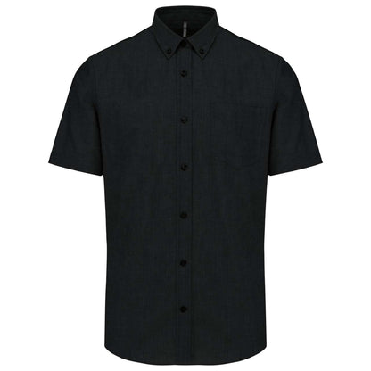 MEN'S SHORT-SLEEVED OXFORD SHIRT - Black - Main