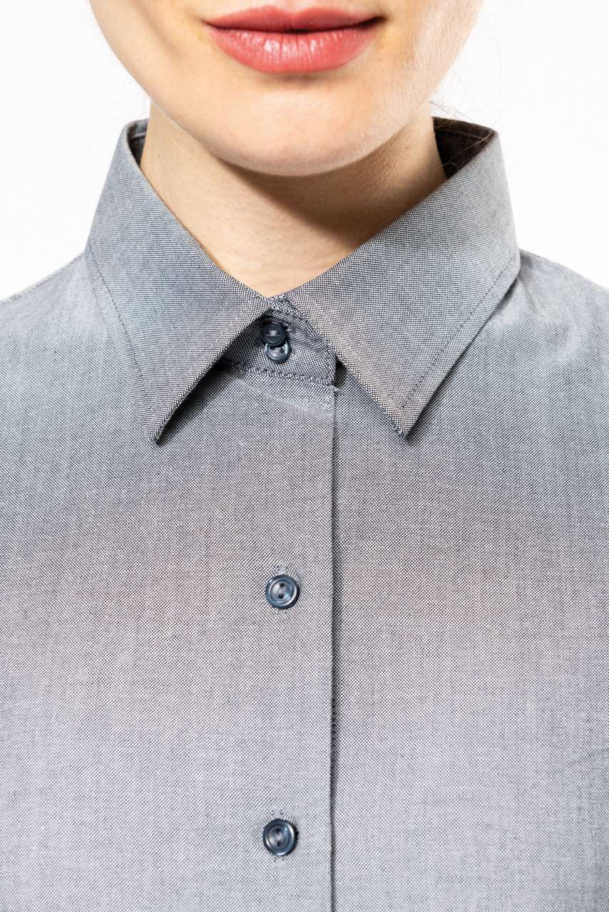 LADIES' SHORT-SLEEVED OXFORD SHIRT - Black - Additional