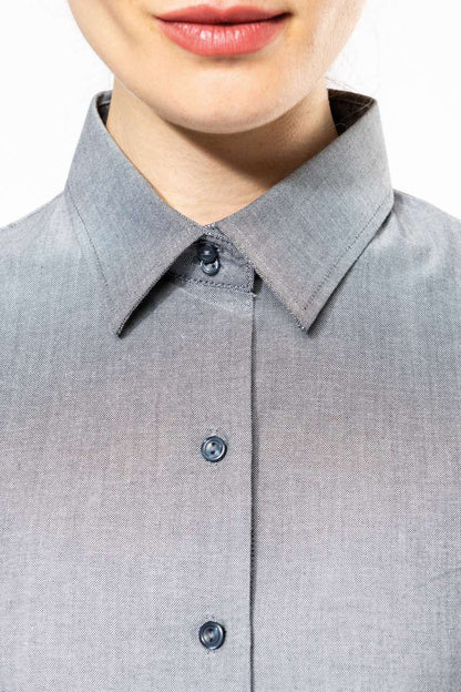 LADIES' SHORT-SLEEVED OXFORD SHIRT - Black - Additional