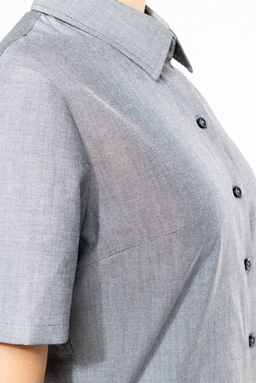 LADIES' SHORT-SLEEVED OXFORD SHIRT - White - Additional