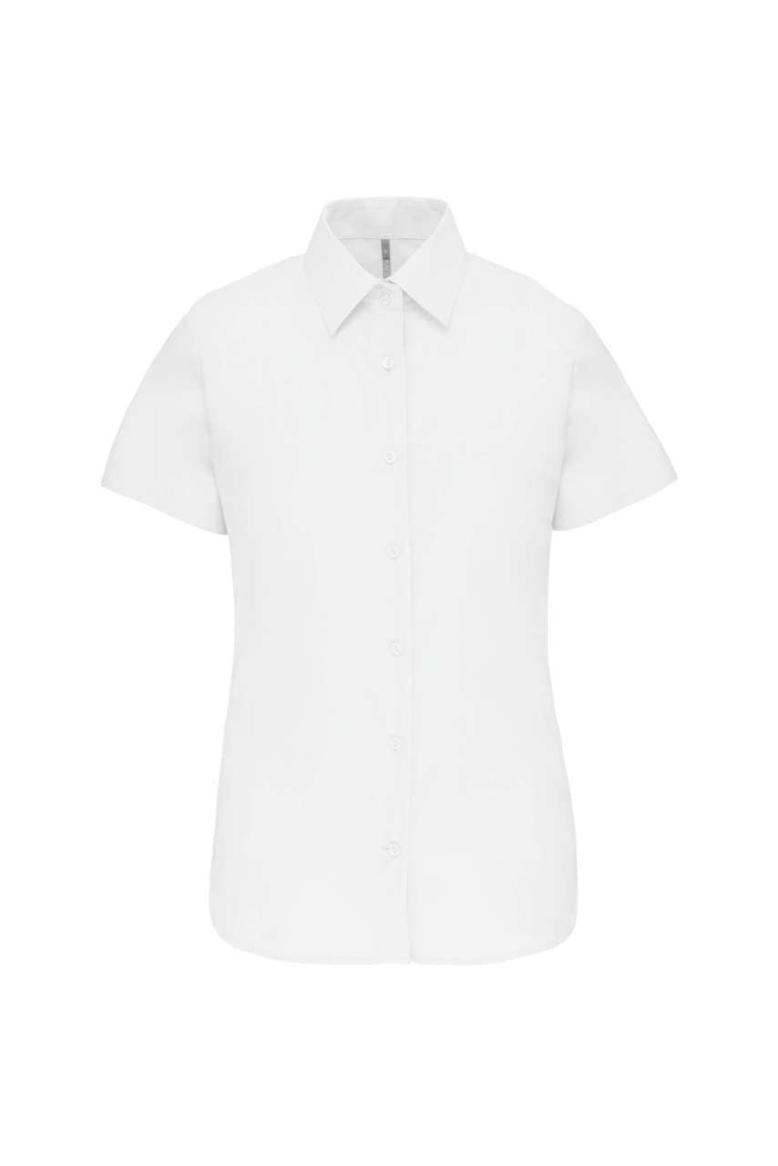 LADIES' SHORT-SLEEVED OXFORD SHIRT - White - Main