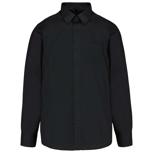 LONG-SLEEVED NON-IRON SHIRT - Black - Main