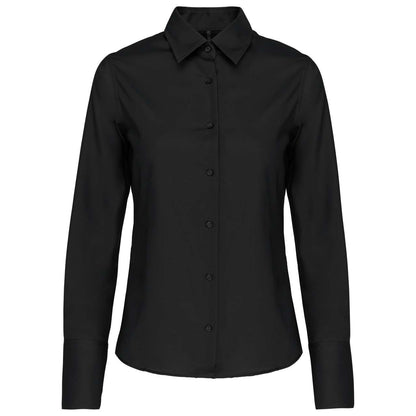 LADIES' LONG-SLEEVED NON-IRON SHIRT - Black - Main