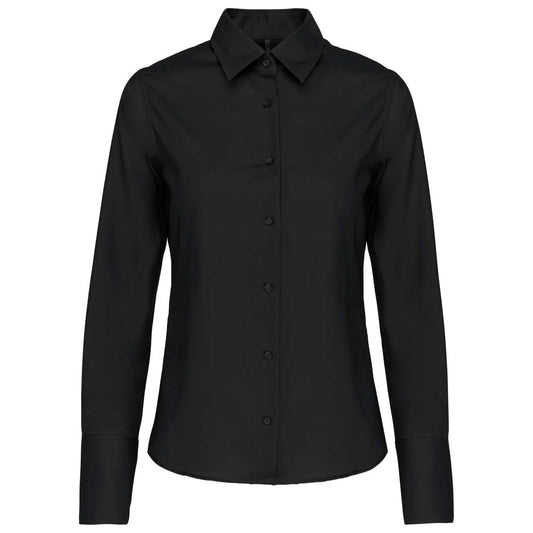 LADIES' LONG-SLEEVED NON-IRON SHIRT - Black - Main