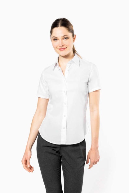 LADIES' SHORT-SLEEVED NON-IRON SHIRT - White - Model