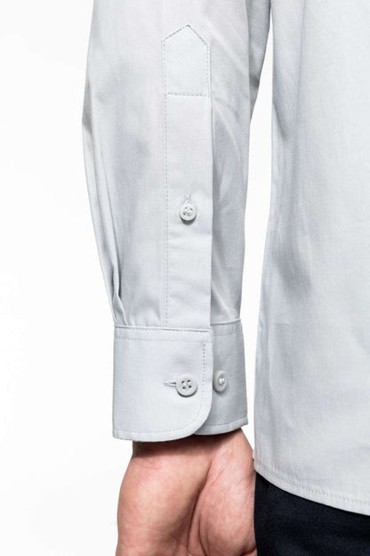 MEN'S LONG-SLEEVED COTTON POPLIN SHIRT - Black - Additional