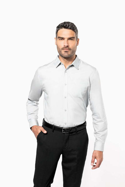 MEN'S LONG-SLEEVED COTTON POPLIN SHIRT