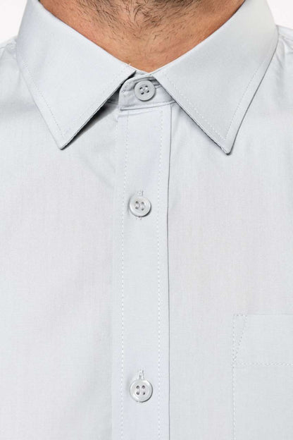 MEN'S LONG-SLEEVED COTTON POPLIN SHIRT - White - Additional
