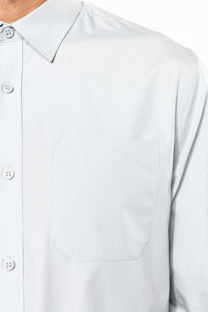 MEN'S LONG-SLEEVED COTTON POPLIN SHIRT - Black - Additional