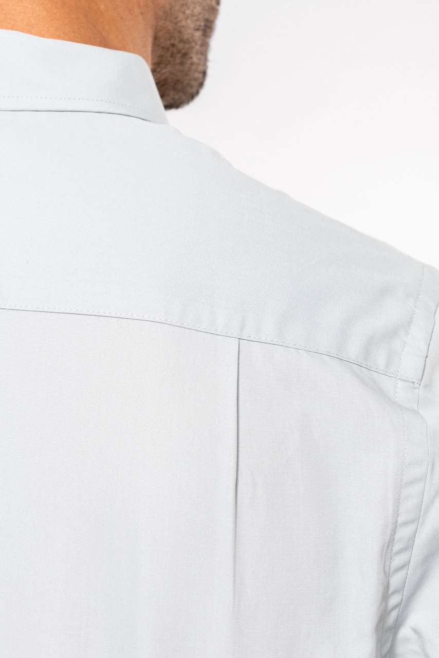 MEN'S LONG-SLEEVED COTTON POPLIN SHIRT - Zinc - Additional