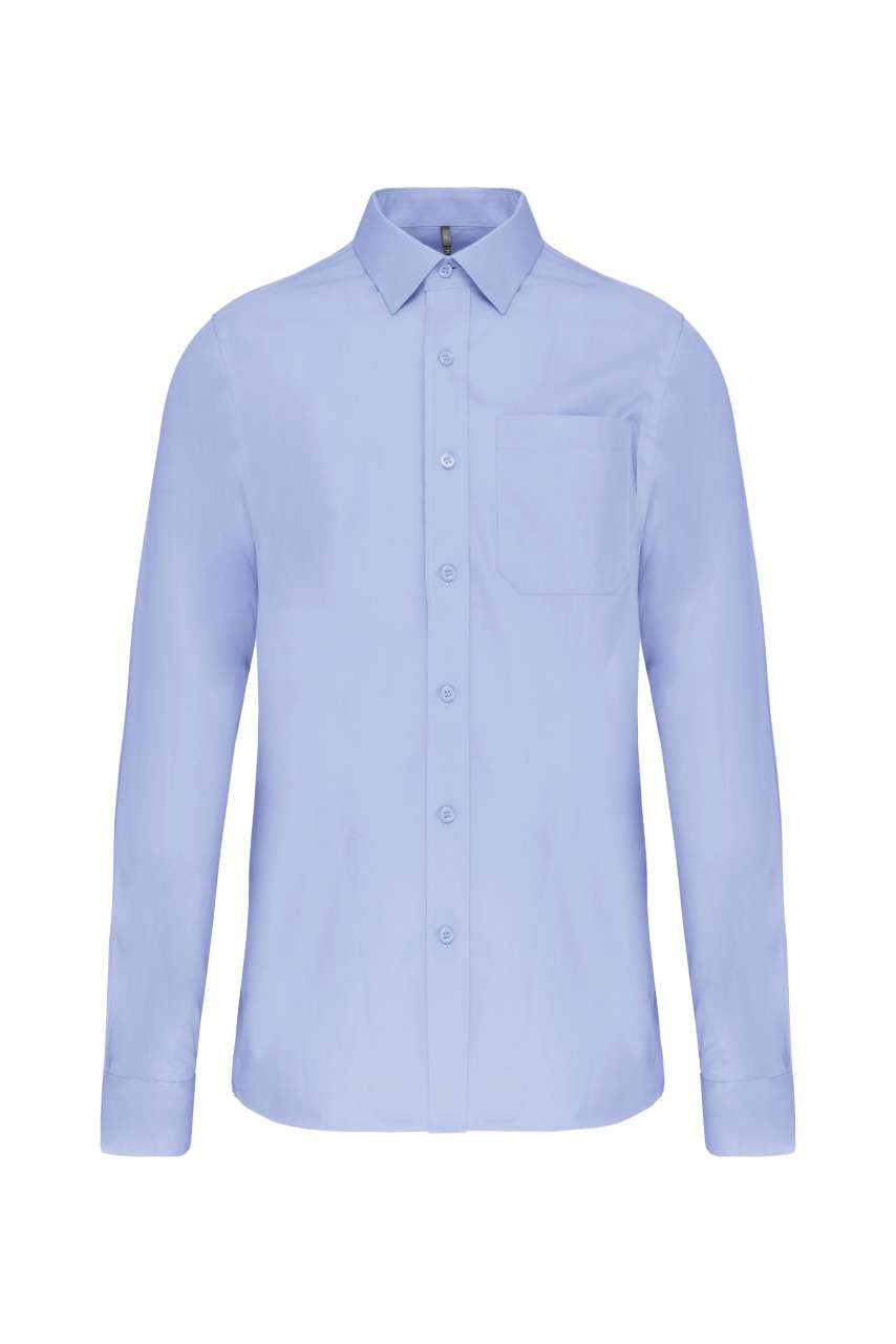 MEN'S LONG-SLEEVED COTTON POPLIN SHIRT - Bright Sky - Main