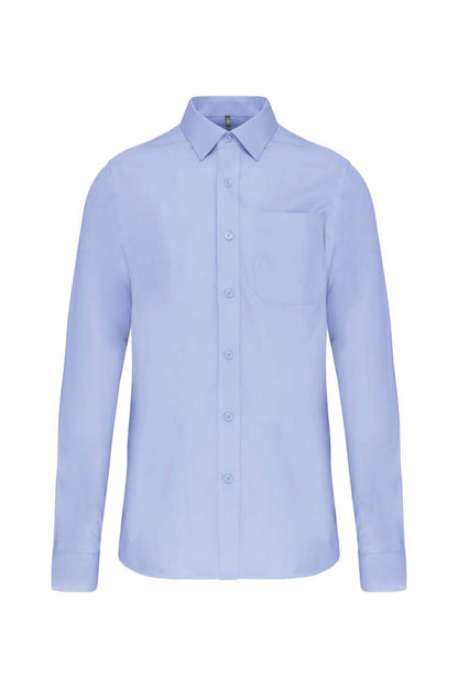 MEN'S LONG-SLEEVED COTTON POPLIN SHIRT - Bright Sky - Main